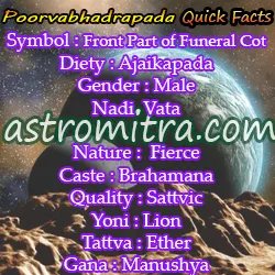 Purva Bhadrapada Nakshatra