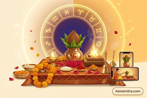 Online puja performed by the Astromitra team