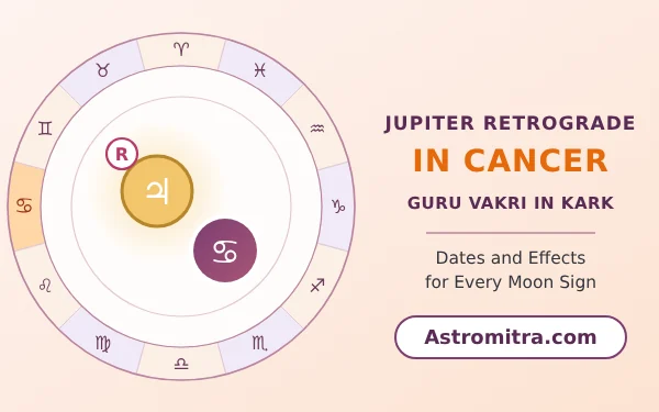 Jupiter retrograde in Cancer: exalted Guru moving backwards in the Moon's sign, Astromitra.com