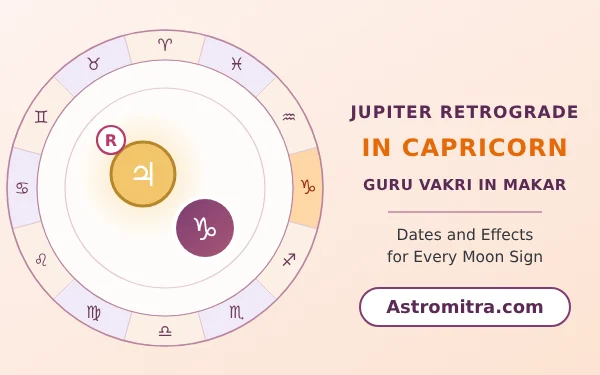 Jupiter retrograde in Capricorn: debilitated Guru moving backwards in Saturn's sign, Astromitra.com