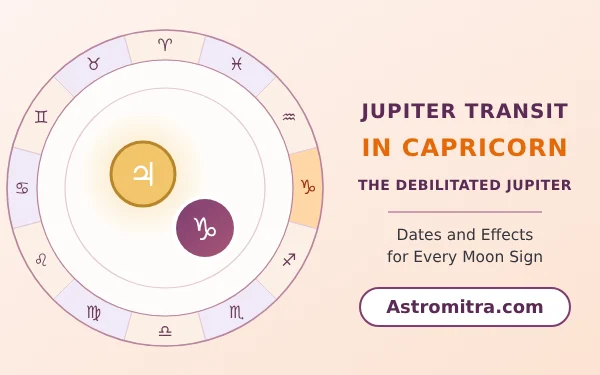 Jupiter transit in Capricorn: debilitated Guru in Saturn's earth sign, Astromitra.com