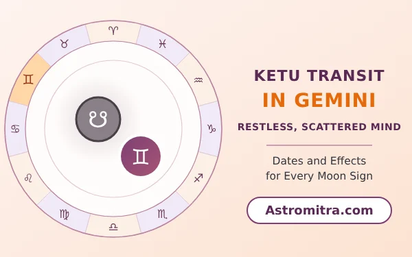 Ketu transit in Gemini: the south node moving backwards through Mercury's air sign, Astromitra.com