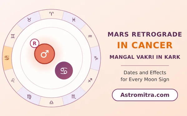 Mars retrograde in Cancer: debilitated Mangal turning back in the Moon's sign, Astromitra.com