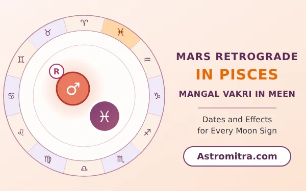 Mars retrograde in Pisces: Mangal moving backwards in Jupiter's water sign, Astromitra.com