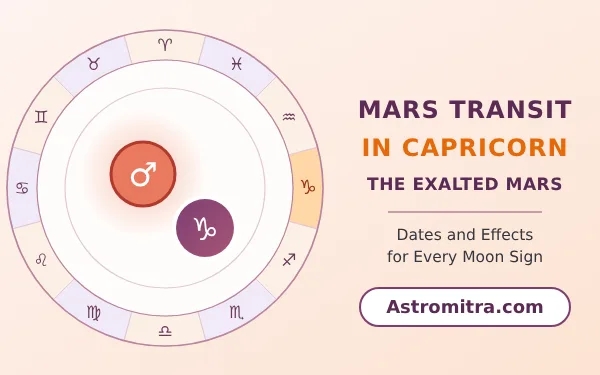 Mars transit in Capricorn: exalted Mars in Saturn's earth sign, Astromitra.com