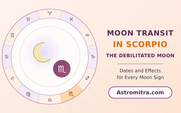 Moon transit in Scorpio: the debilitated Moon in the sign of the scorpion, Astromitra.com